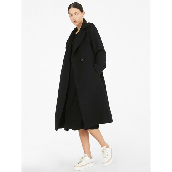 MAX MARA STUDIO BCOLLAG COAT IN BLACK size 4 US  made in italy - Picture 6 of 6